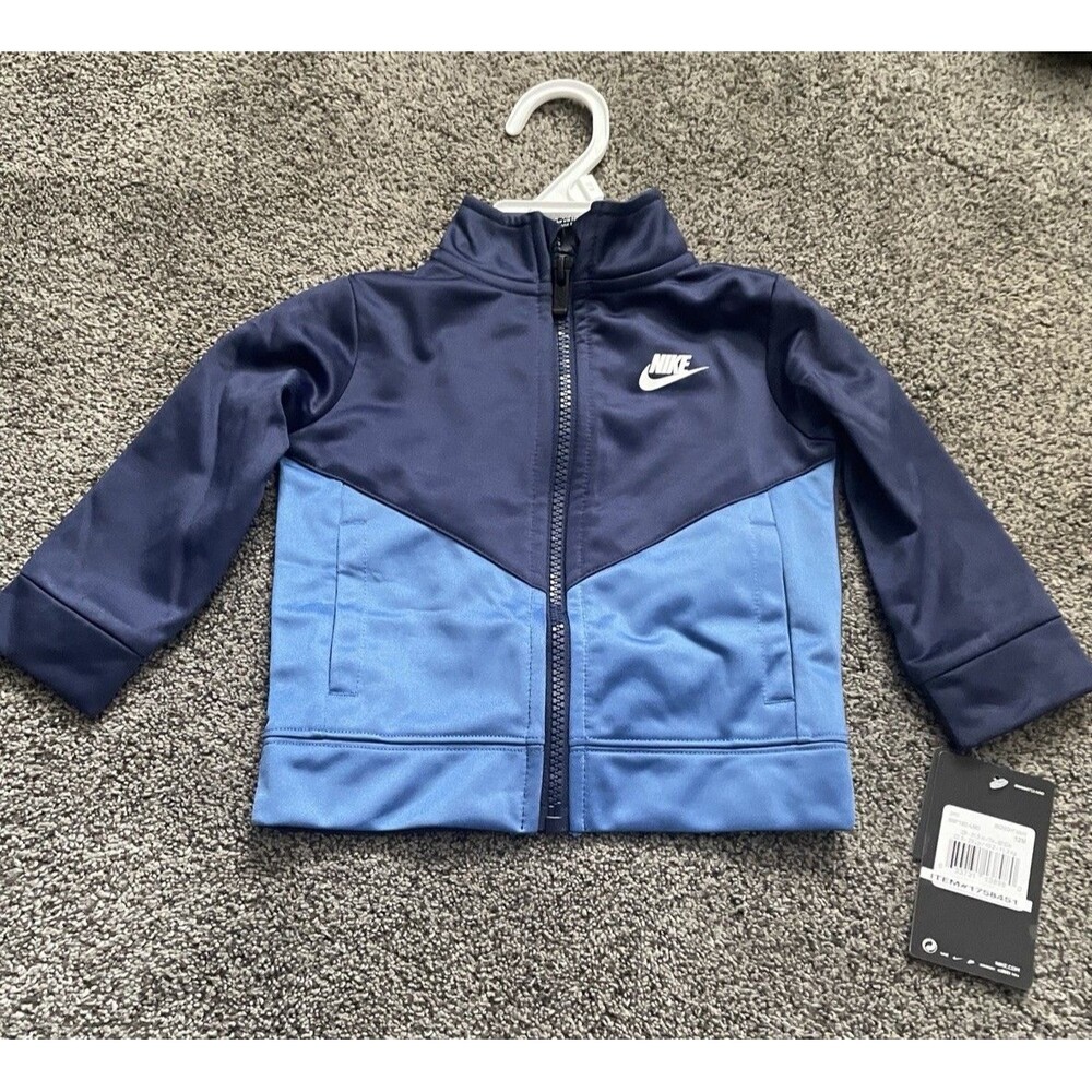 Nike 12M Baby Toddler 2pc Jacket & Jogger Pants Set Midnight Navy Colorblock - Picture 2 of 5